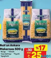 NUH'UN ANKARA MAKARNA 500 G fiyat ve kampanya bilgisi